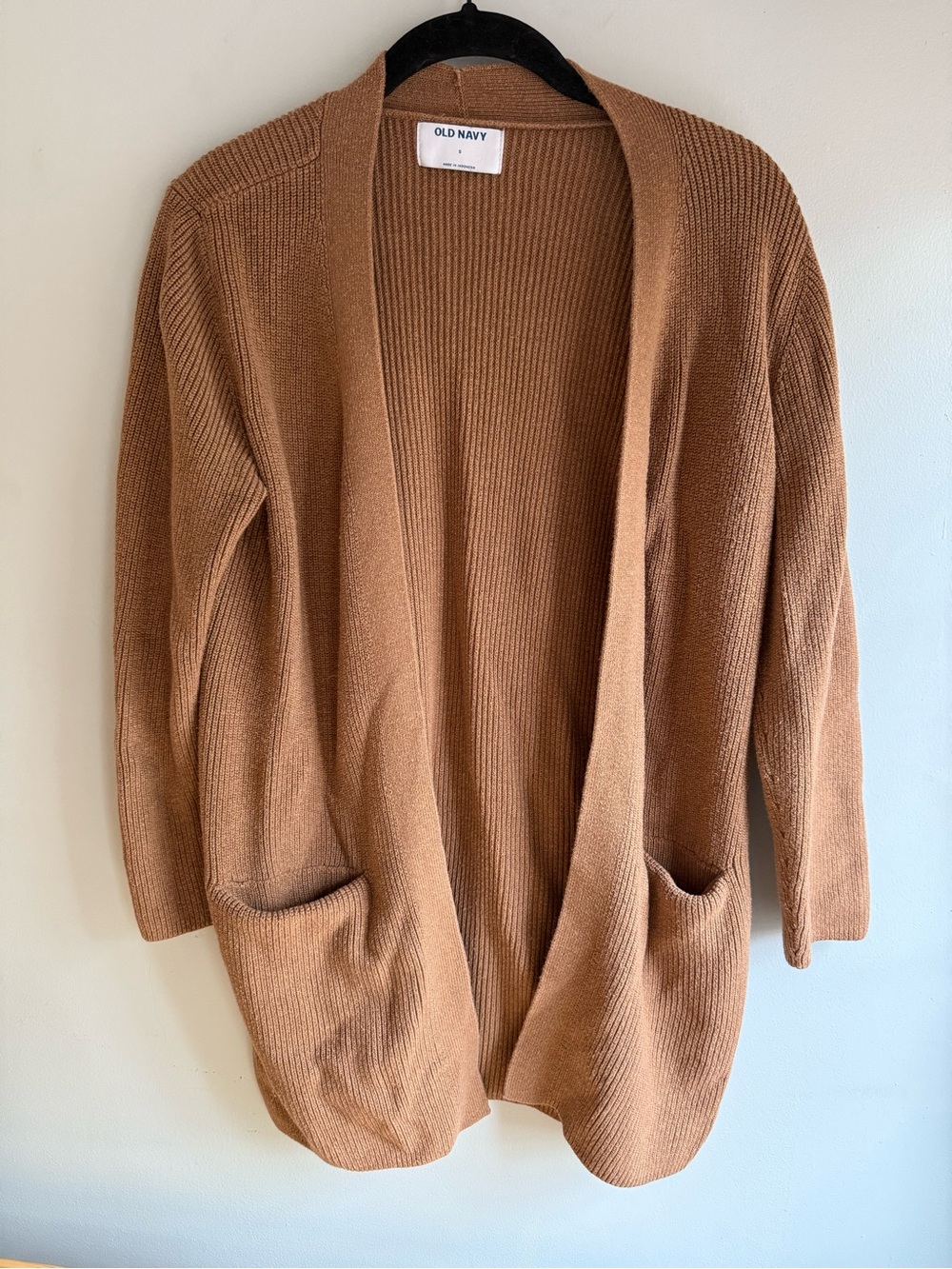Old Navy Women's Open-Front Caramel Brown Cardigan